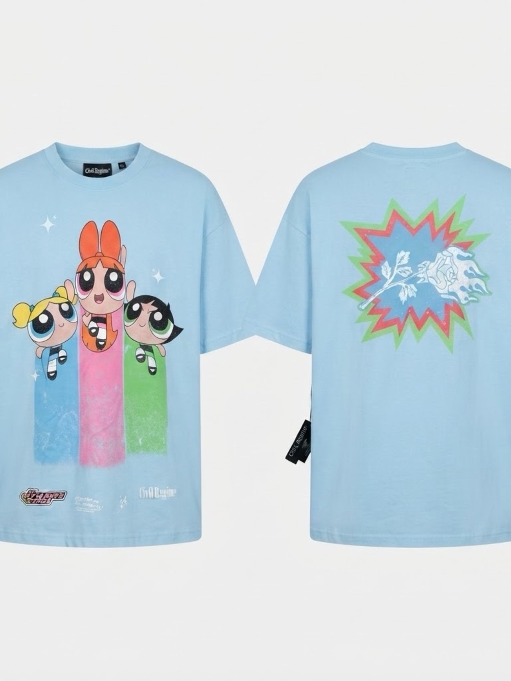 Civil Regime x Powerpuff Girls T Shirt XL Blue Oversized Graphic Tee NWT